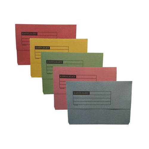 ValueX Document Wallet Manilla Foolscap Half Flap 250gsm Assorted (Pack 50) (84918PG)