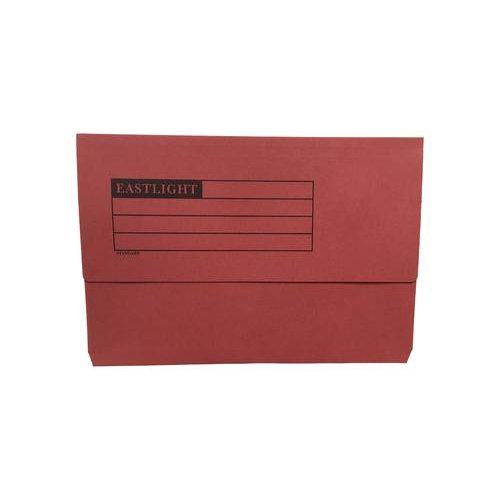 ValueX Document Wallet Manilla Foolscap Half Flap 250gsm Red (Pack 50) (84946PG)