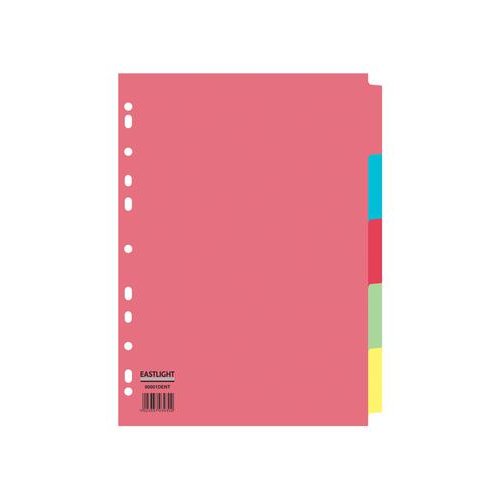 ValueX Divider 5 Part A4 155gsm Card Assorted Colours (85016PG)