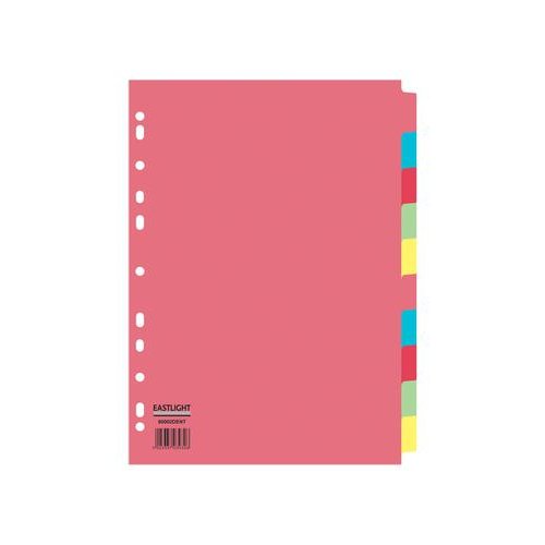 ValueX Divider 10 Part A4 155gsm Card Assorted Colours (85023PG)