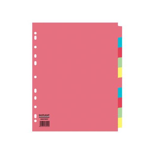 ValueX Divider 10 Part A4 Extra Wide 155gsm Card Assorted Colours (85051PG)