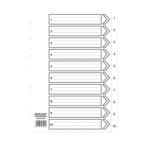 ValueX Index 1 10 A4 120 Micron Polypropylene White (85072PG)