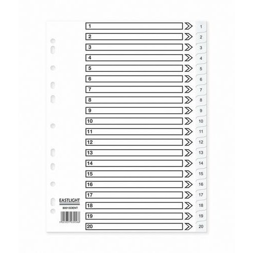 ValueX Index 1 20 A4 120 Micron Polypropylene White (85079PG)