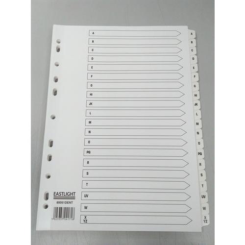 ValueX Index A Z A4 Card White with White Mylar Tabs (85205PG)