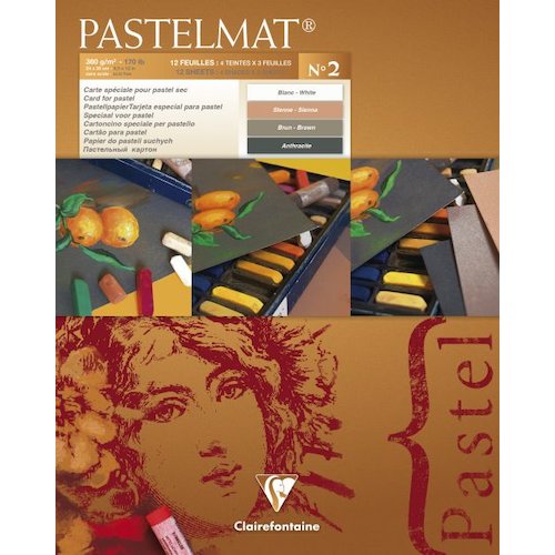 Clairefontaine Pastelmat Pad No.2 240x300mm 360gsm 12 Sheets 4 Colour Shades of Paper 96007C (86164EX)