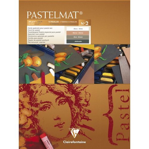 Clairefontaine Pastelmat Pad No.2 300x400mm 360gsm 12 Sheets 4 Colour Shades of Paper 96008C (86171EX)