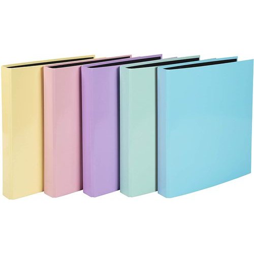 Aquarel Ringbinder Plastic Coated 2 Ring 25mm Assorted Pastels (Pack 10) 54560E (86563EX)