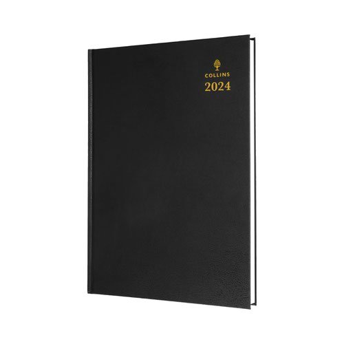 Collins Early Edition A4 Day To Page 2024 Diary Black 44E.99 24 818085 (BUSA41BK)