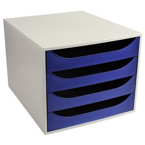 Exacompta Ecobox Set 4Draw Office Grey/Night Blue 2286104D (86909EX)