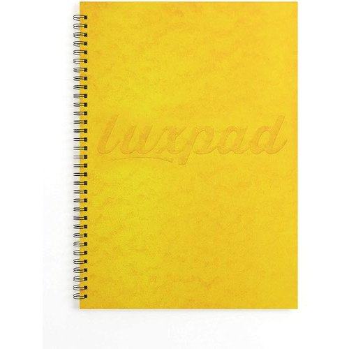 Silvine Luxpad Pressboard Notebook Twinwire Tinted Yellow Paper A4 Yellow (Pack 5) PRA4Y (95435SC)