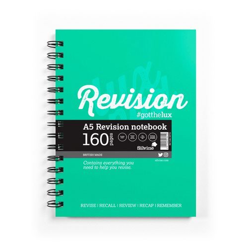 Silvine Revision Notebook Twinwire A5 Green (Pack 5) EX754 (95449SC)