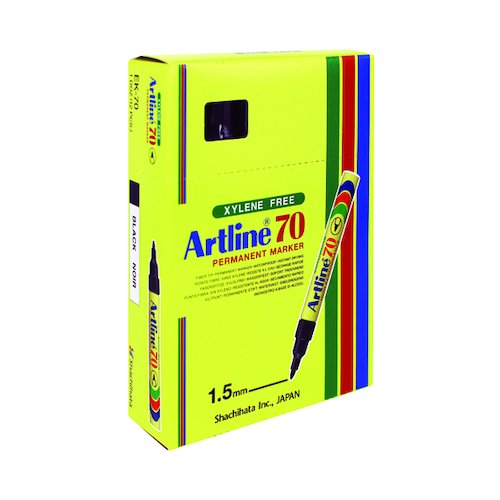 Artline 70 Bullet Tip Permanent Marker Black (12 Pack) A701 (AR80151)