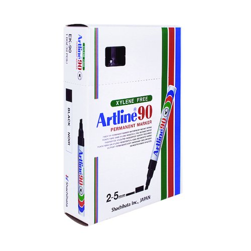 Artline 90 Chisel Tip Permanent Marker Black (12 Pack) A901 (AR80254)