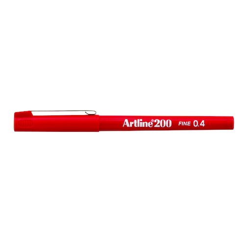 Artline 200 Fineliner Pen Fine Red (12 Pack) A2002 (AR83027)