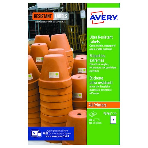 Avery Ultra Resistant Labels 148x210mm (40 Pack) B3655 20 (AV35620)