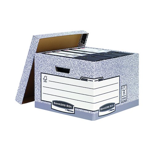 Bankers Box Storage Box Large Grey (10 Pack) 01810 FFLP (BB0181070)