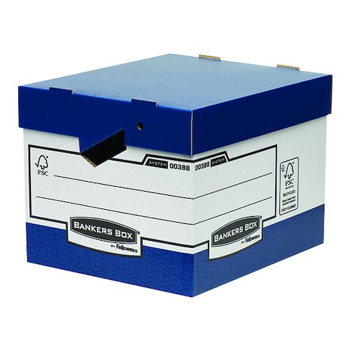 Fellowes Bankers Box Heavy Duty Blue and White Ergo Box (10 Pack) 0038801 (BB43597)