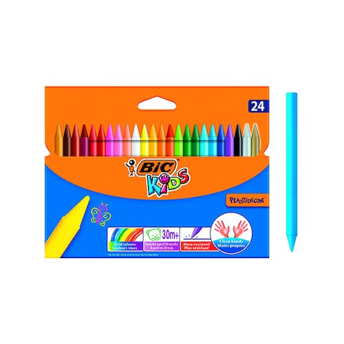 Bic Plastidecor Crayons (24 Pack) 829772 (BC01072)