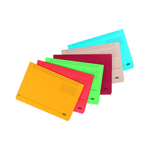 Elba Strongline Document Wallet Bright Manilla Foolscap Assorted (10 Pack) 400099327 (BX00900)