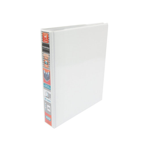 Elba Panorama 25mm 2 D Ring Presentation Binder A5 White (6 Pack) 400008434 (BX06558)
