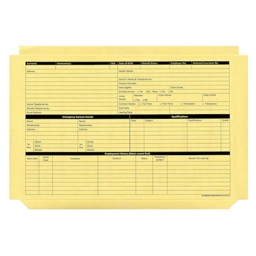 Personnel Wallets Pre printed Yellow (57135CF)