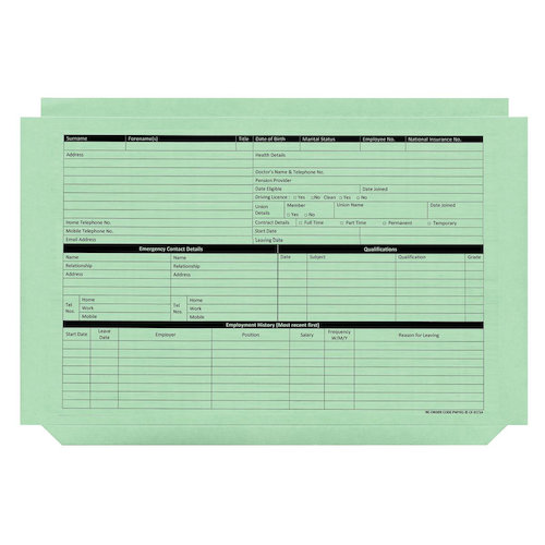 Personnel Wallets Pre printed Green (57114CF)