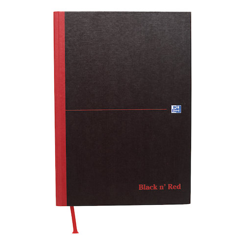 Black n Red Book Casebound 90gsm Single Cash 192pp A4 (19741HB)