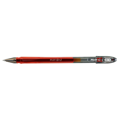 Pilot G107 Gel Ink Pen Medium 0.7mm Tip 0.39mm Line Red (31046PT)
