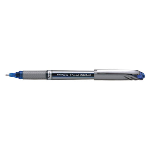 Pentel EnerGel Plus Rollerball Medium 0.7mm Tip 0.35mm Line Blue (17406PE)