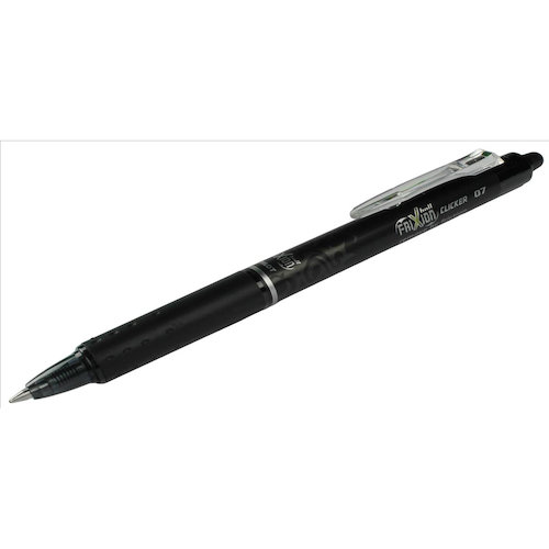 Pilot FriXion Clicker Rollerball Pen Retractable Erasable 0.7 Tip 0.35mm Line Black 229101201 (31326PT)