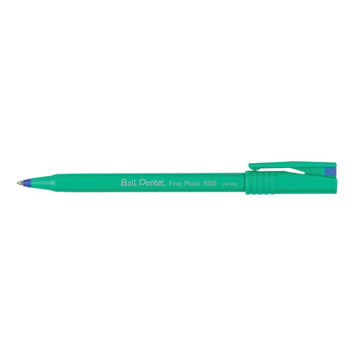 Pentel R50 Rollerball Pen 0.8mm Tip 0.4mm Line Blue (17119PE)