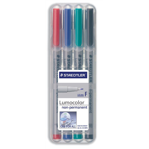 Staedtler 316 Lumocolor Pen Non permanent Fine 0.6mm Line Assorted (33177TT)