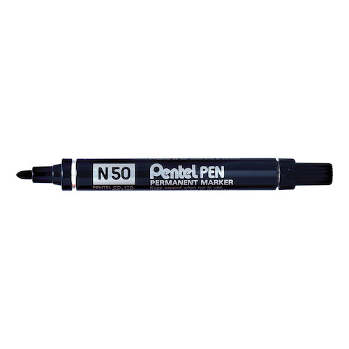 Pentel N50 Permanent Marker Bullet 4.3mm Tip 2.2mm Line Black (17028PE)