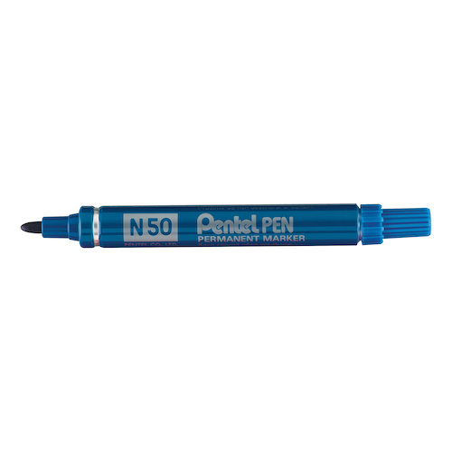 Pentel N50 Permanent Marker Bullet 4.3mm Tip 2.2mm Line Blue (17042PE)