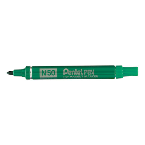 Pentel N50 Permanent Marker Bullet 4.3mm Tip 2.2mm Line Green (17049PE)