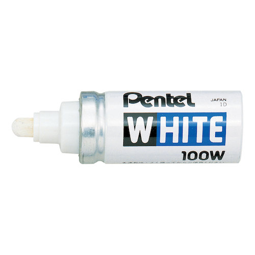 Pentel White Permanent Marker Valve controlled Bullet Tip 6.6mm Tip 3.3mm Line White (17210PE)