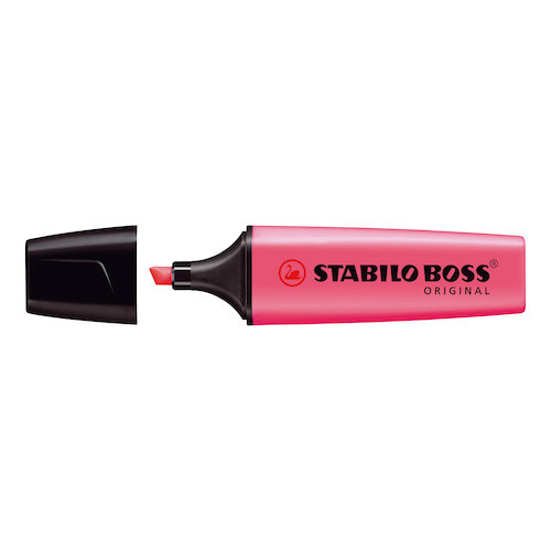 Stabilo Boss Highlighters Chisel Tip 2 5mm Line Pink (10136ST)