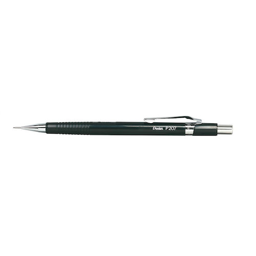 Pentel P207 Mechanical Pencil with Eraser Steel lined Sleeve with 6 x HB 0.7mm Lead (17084PE)