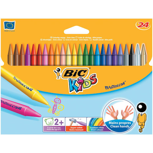 Bic Kids Plastidecor Crayons Long lasting Sharpenable Wallet Vivid Assorted Colours (69206BC)