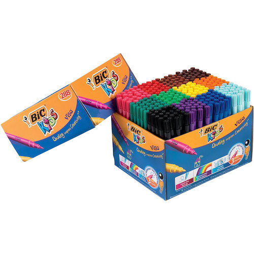 Bic Kids Visa Felt Tip Pens Washable Fine Tip Class (69213BC)