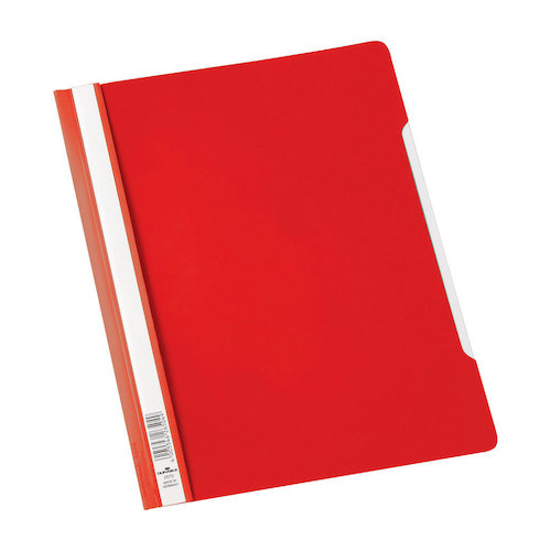 Durable Clear View Folder Plastic with Index Strip Extra Wide A4 Red (10866DR)