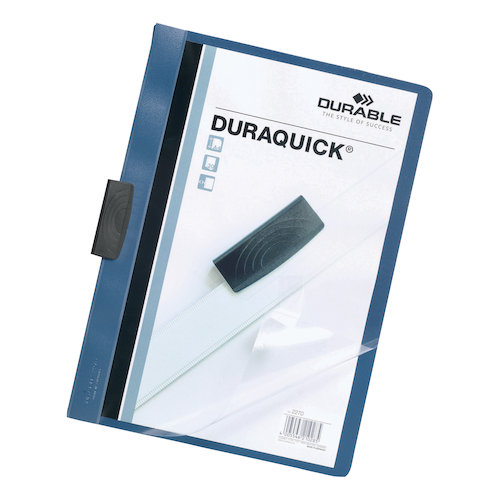 Durable Duraquick Clip Folder PVC Clear Front A4 Blue (10838DR)