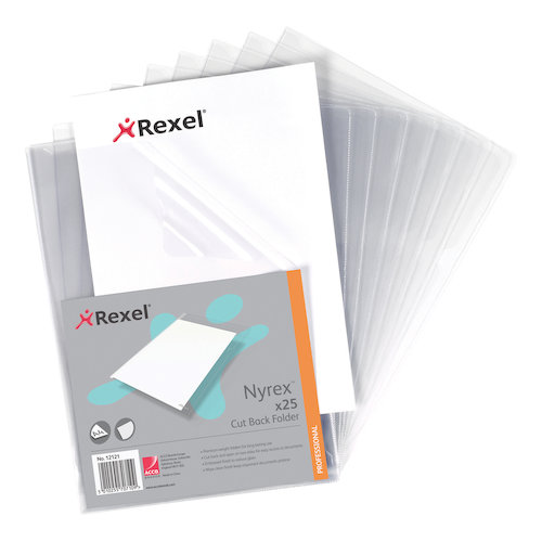 Rexel Nyrex Folder Cut Back A4 Clear (27577AC)
