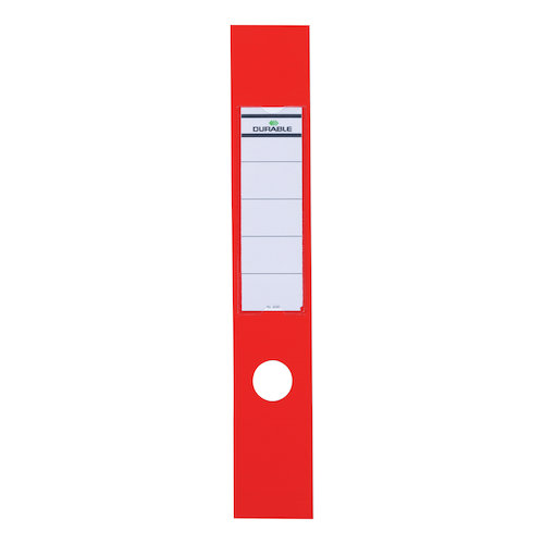 Durable Ordofix Spine Labels 390x60mm Self adhesive PVC for Lever Arch File Red (11034DR)