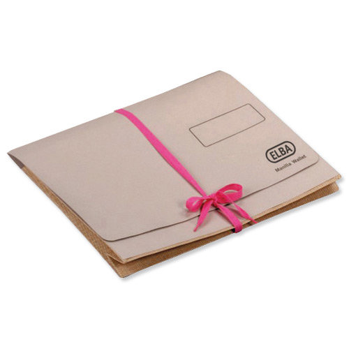 Elba Deed Legal Wallet with Security Ribbon 360gsm 75mm Foolscap Buff (19321HB)