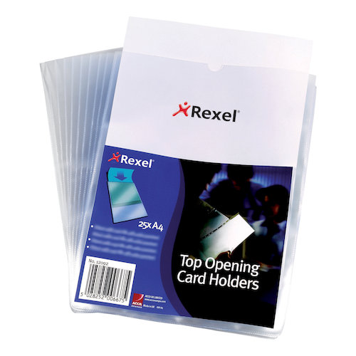 Rexel Card Holder Polypropylene Wipe clean Top opening A4 (27675AC)