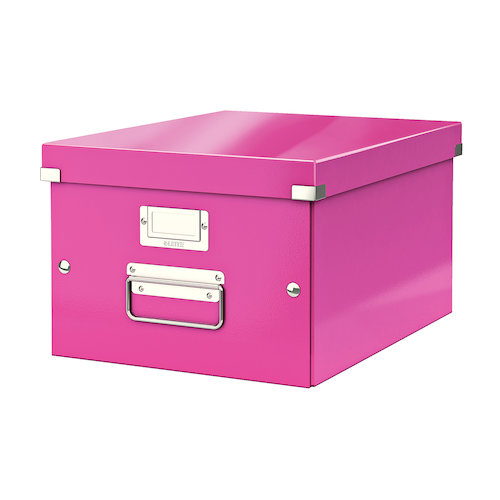 Leitz Click & Store Collapsible Storage Box Medium For A4 Pink (22719ES)
