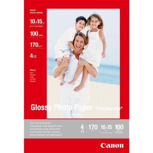 Canon GP 501 4 x 6 inch Glossy Photo Paper 10x15cm 100 Sheets   0775B003 (CAGP5014X6)