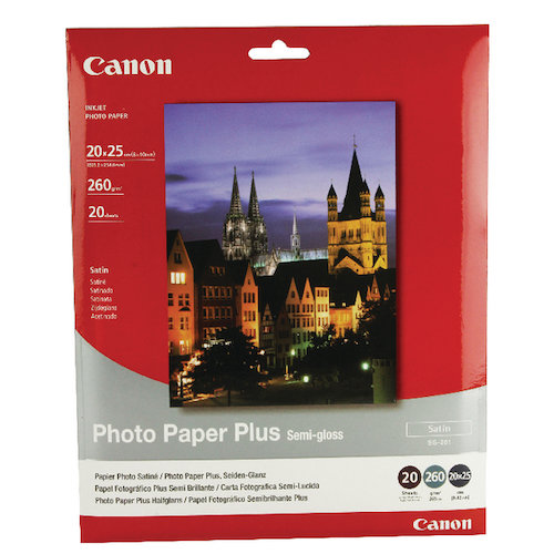 Canon Bubble Jet Semi Gloss 8x10in Paper 260gsm (20 Pack) 1686B018 (CO40535)