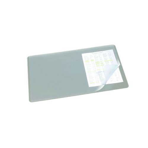 Durable Desk Mat with Transparent Overlay 530 x 400mm Grey 720210 (DB71039)